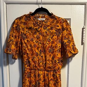 Kenzie Mustard floral dress